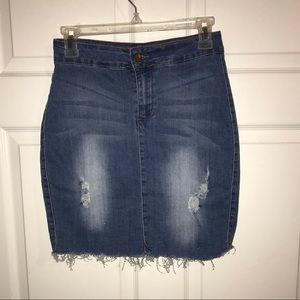 blue jean mini skirt